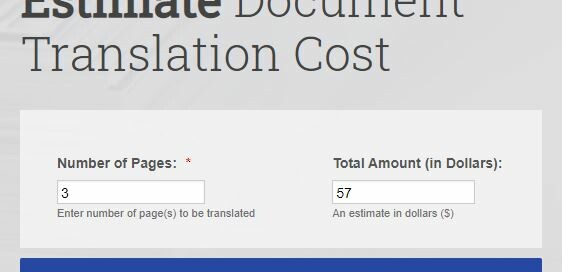 FIA Interpreting Document Translation Cost Calculator